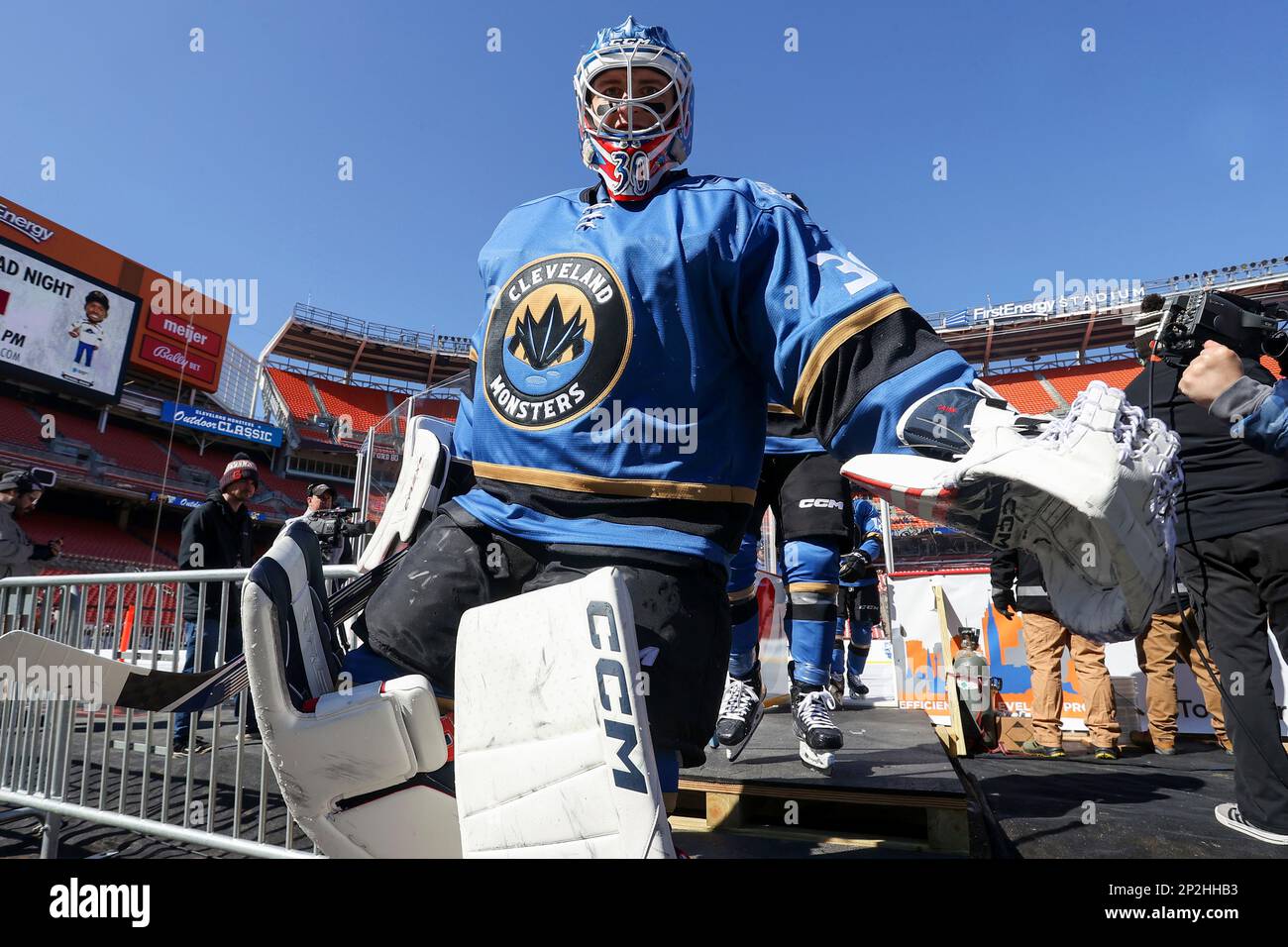 CLEVELAND, OH MARCH 04 Cleveland Monsters goalie Pavel Cajan (30
