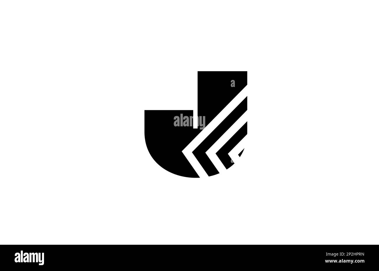 black white geometric J alphabet letter logo icon design. Creative ...