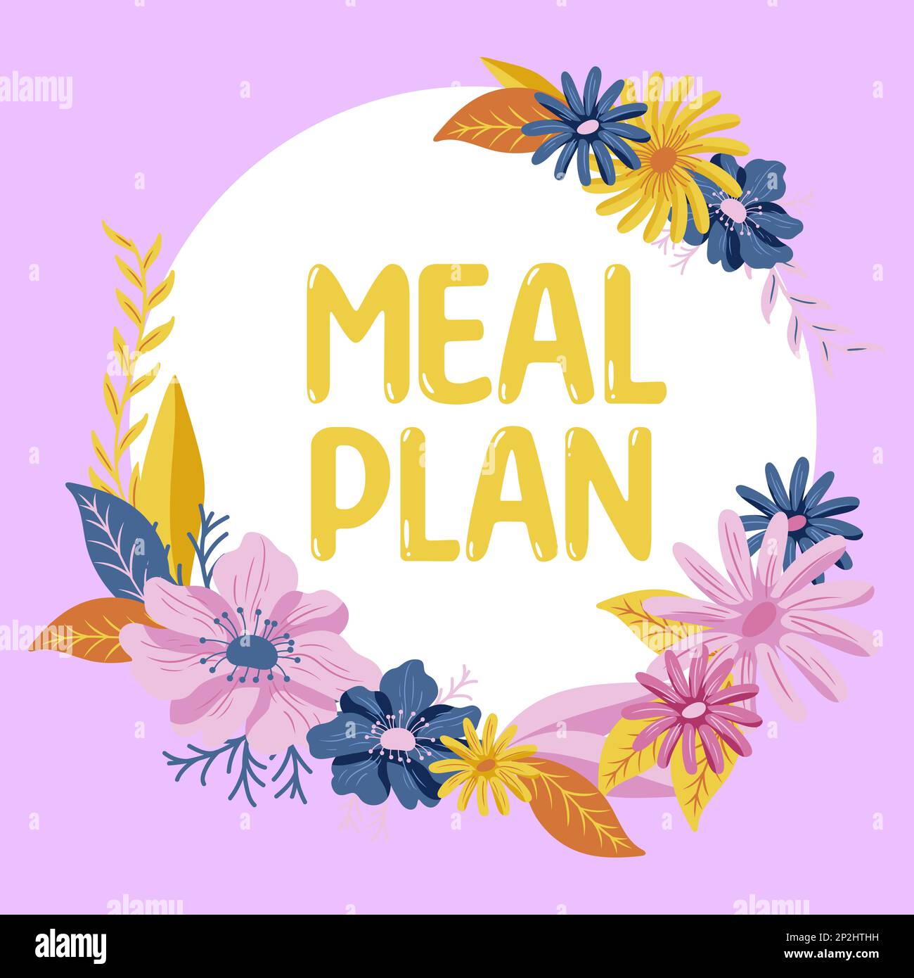 Text caption presenting Meal Plan. Business idea arrangement scheme of ...