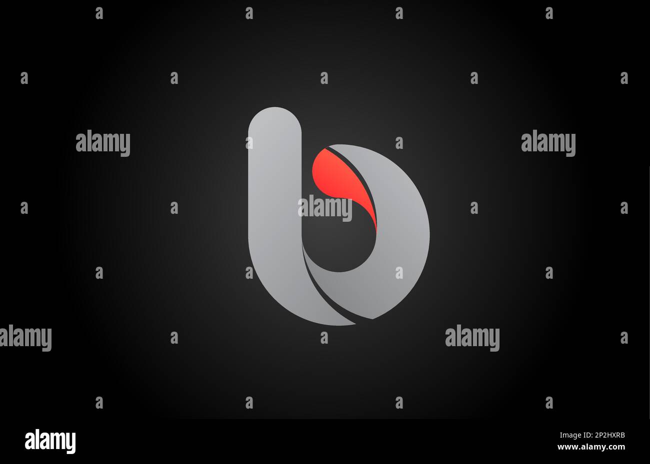 orange grey B alphabet letter logo icon design with gradient color ...