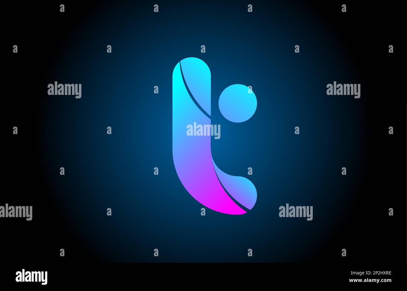 blue pink T alphabet letter logo icon design with gradient color ...