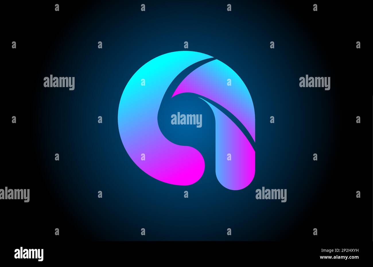 blue pink A alphabet letter logo icon design with gradient color ...
