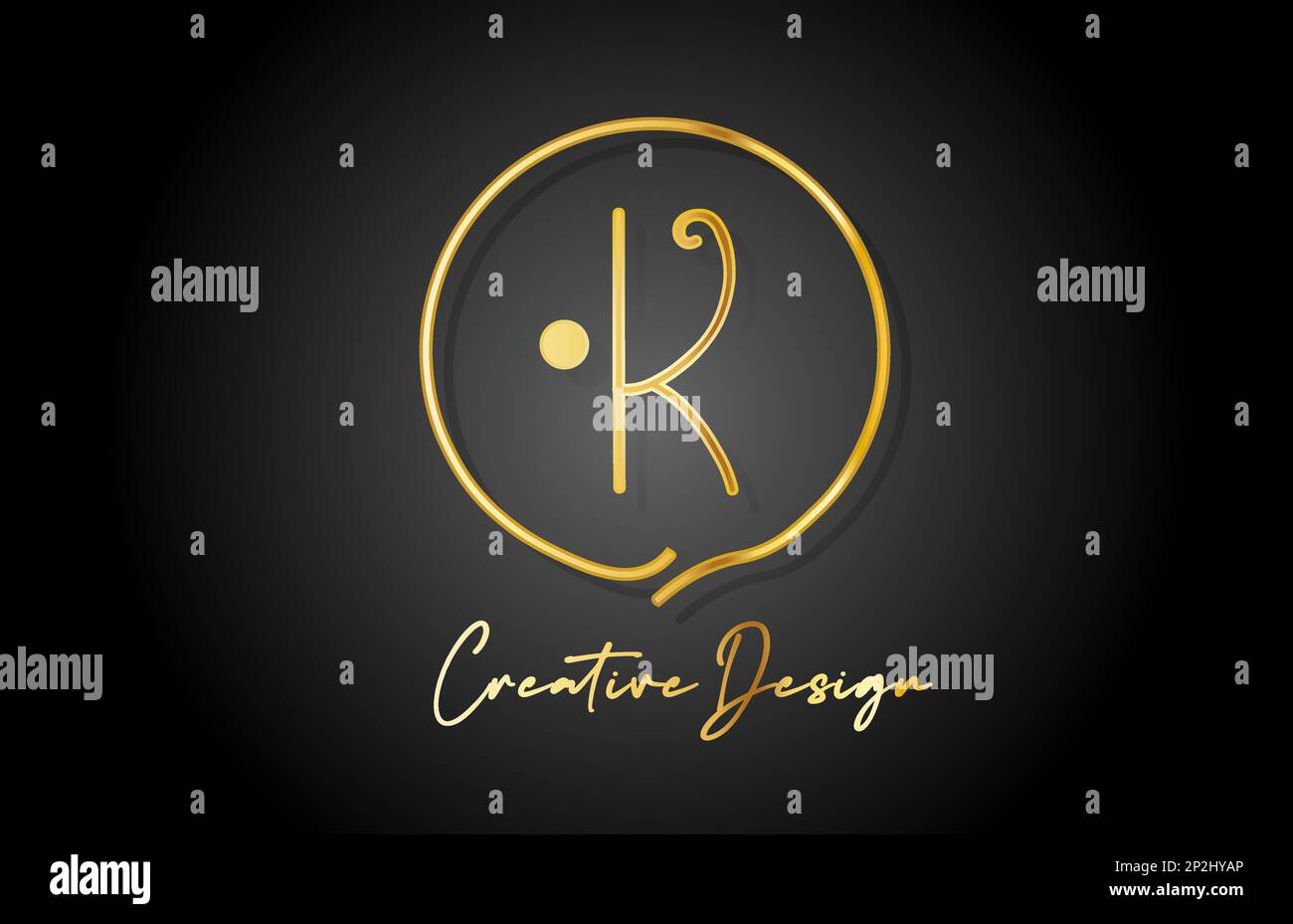 K gold yellow alphabet letter logo icon design with luxury vintage ...