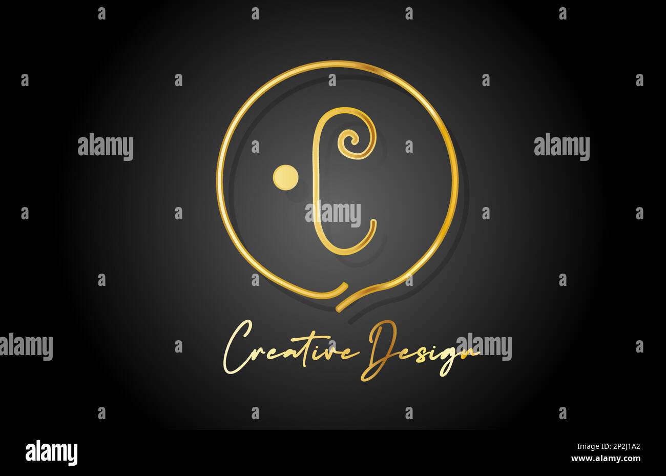 C gold yellow alphabet letter logo icon design with luxury vintage ...