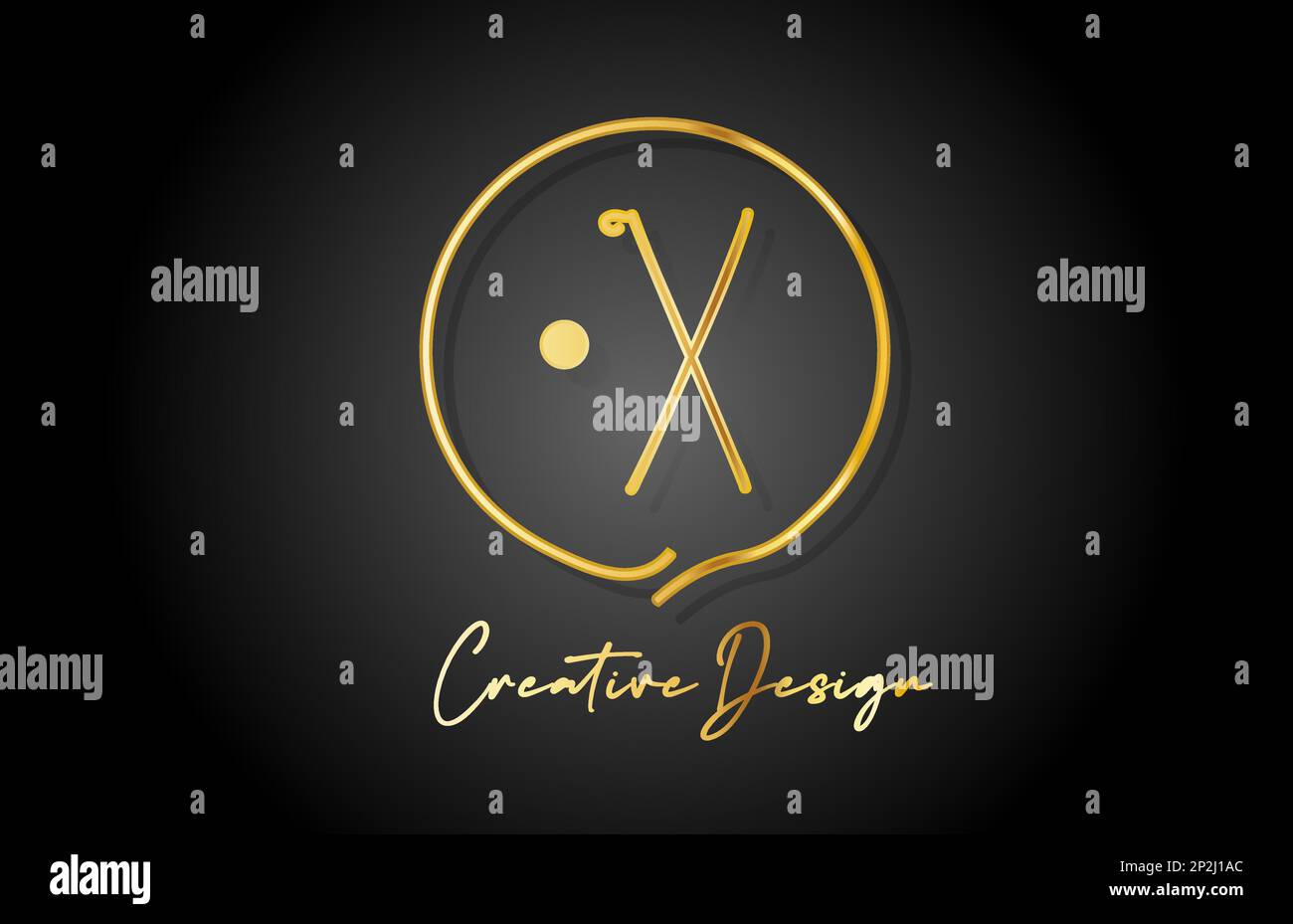 X gold yellow alphabet letter logo icon design with luxury vintage ...