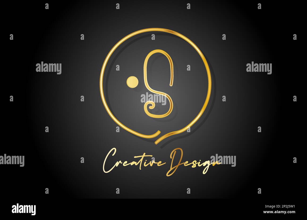 S gold yellow alphabet letter logo icon design with luxury vintage ...