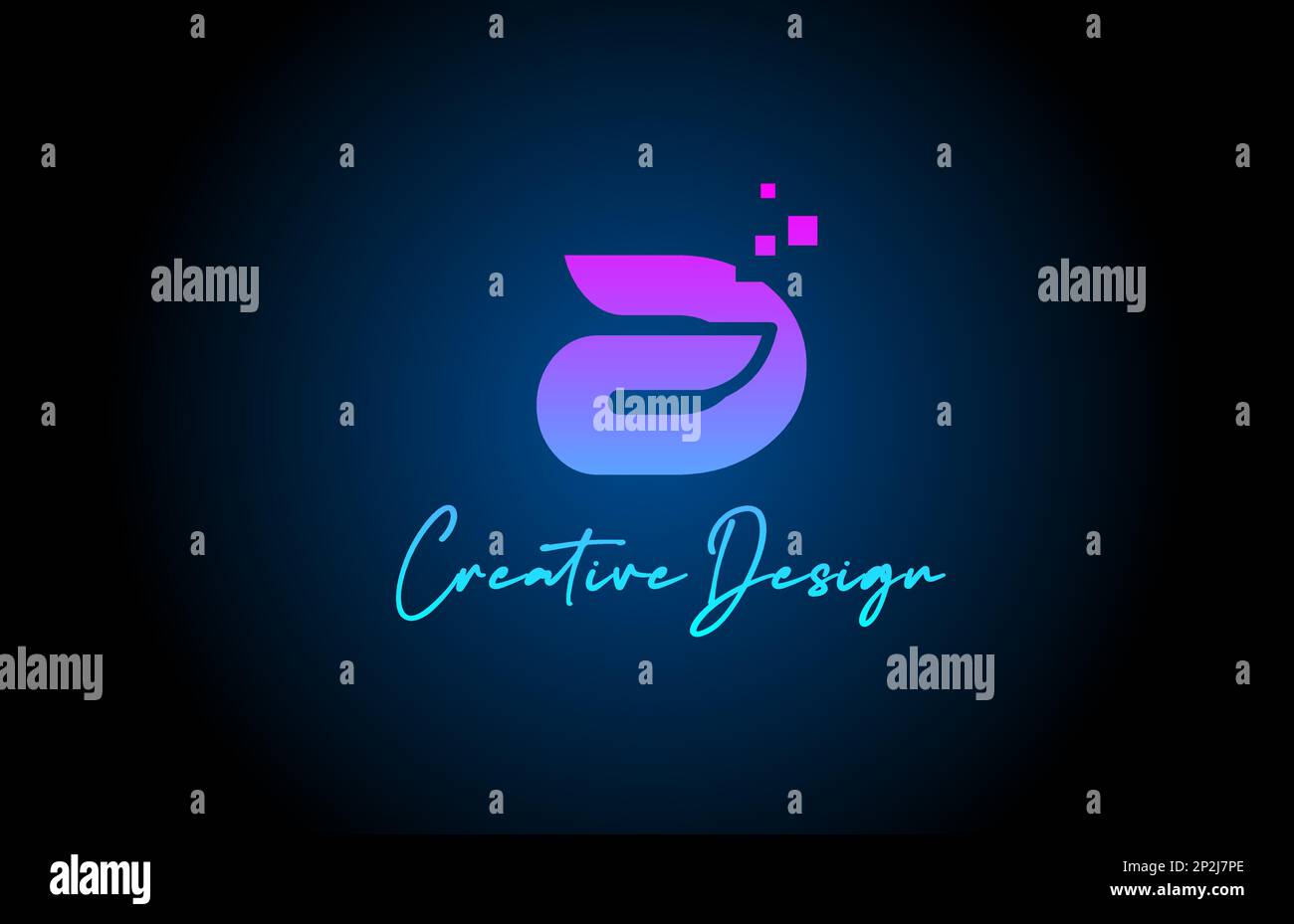 pink blue A alphabet letter logo icon design with dots. Creative ...