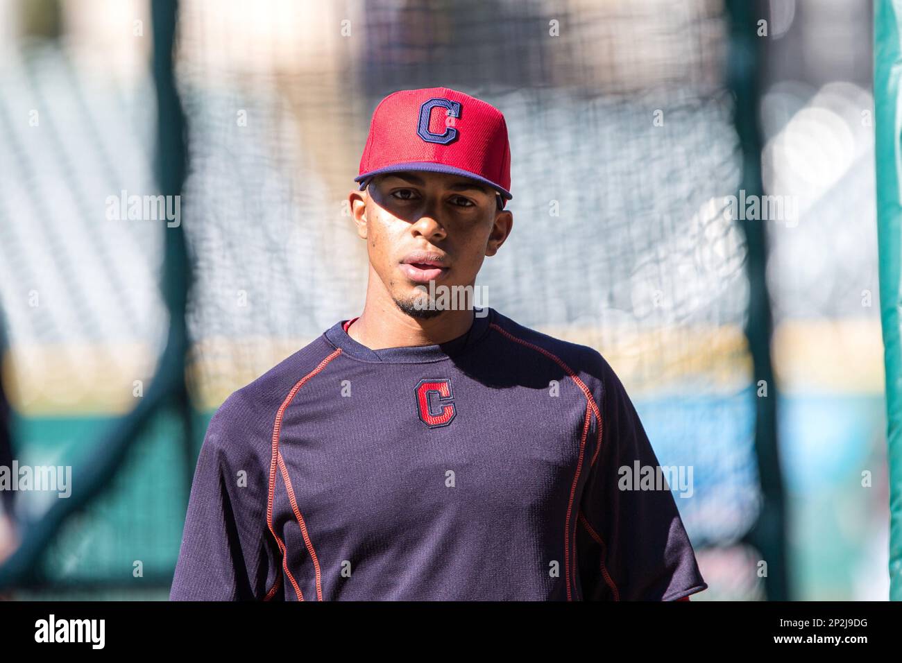 Cleveland Indians shortstop Francisco Lindor is sporting a new haircut and  color as Lindor took batting practi…