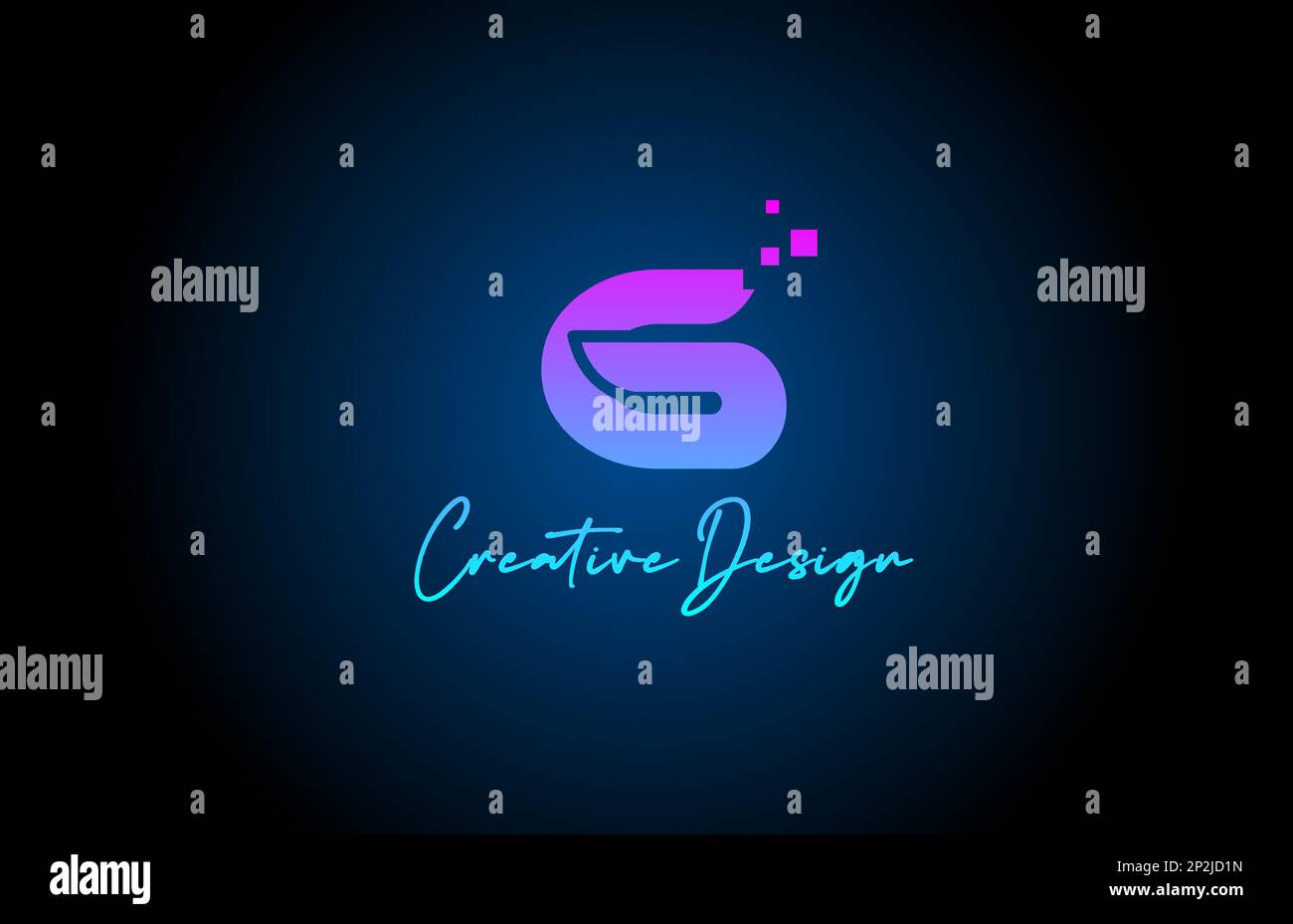 pink blue G alphabet letter logo icon design with dots. Creative ...