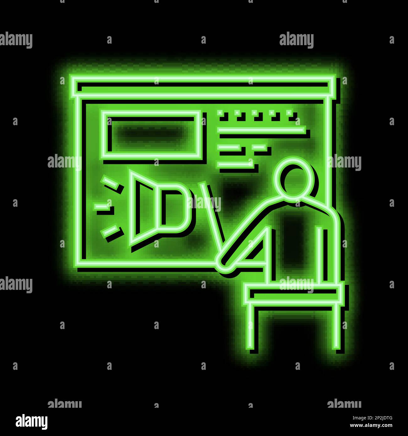 presentation pr neon glow icon illustration Stock Vector Image & Art ...