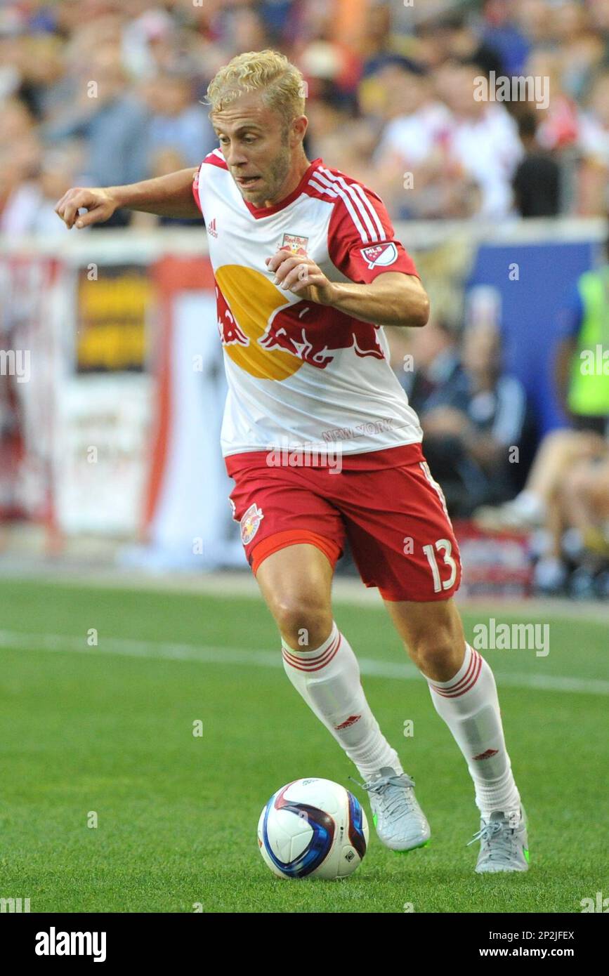 Aug. 9, 2015 - Harrison, New Jersey, U.S - New York Red Bulls forward MIKE  GRELLA (13) in action during the Hudson River Darby at Red Bull Arena in  Harrison New Jersey
