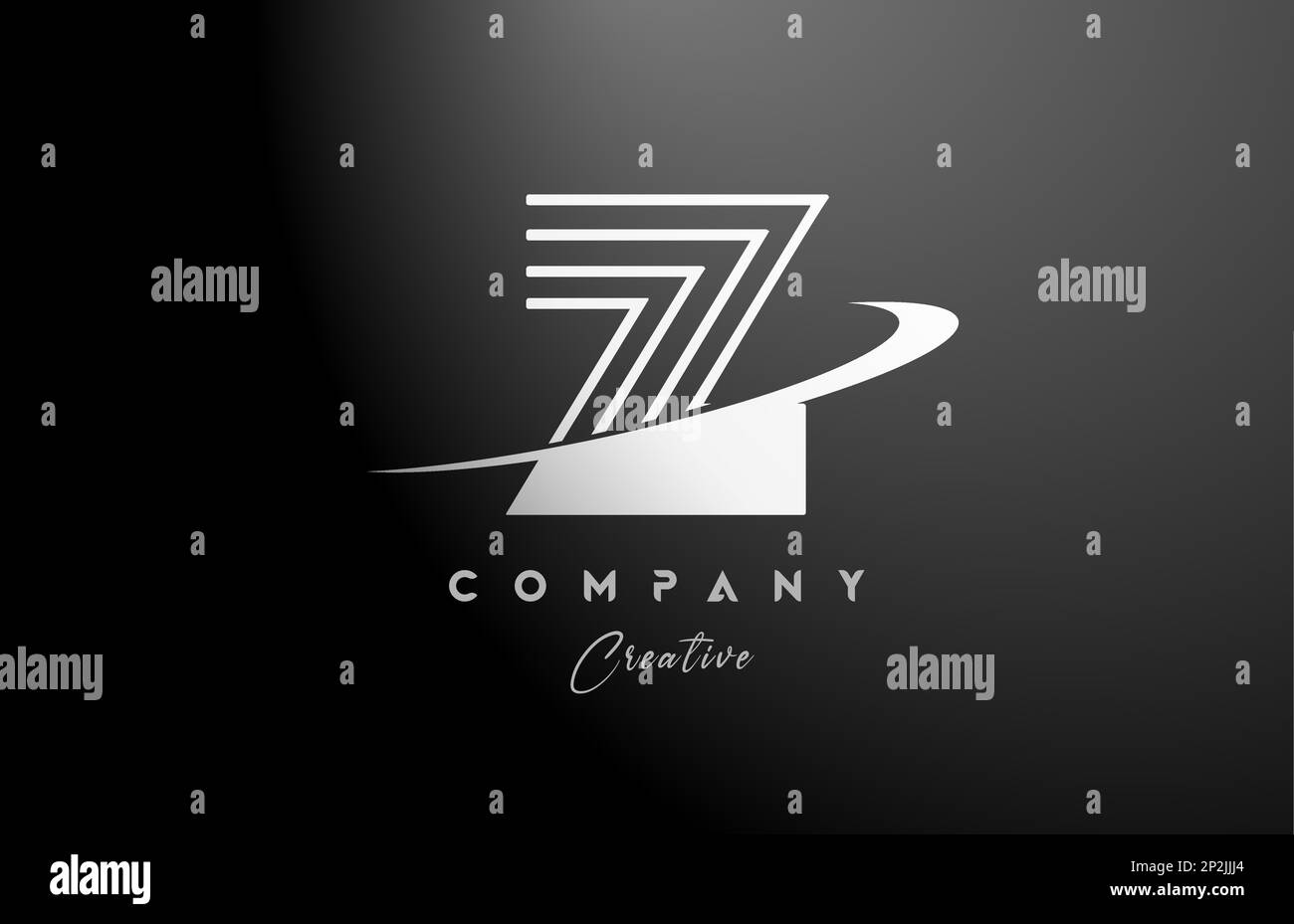 black white Z alphabet letter logo icon design with swoosh. Creative ...