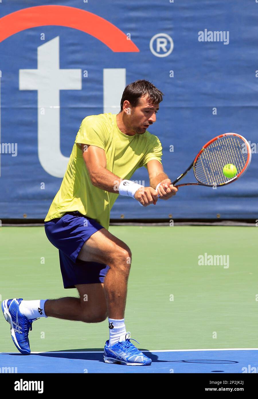 August 08 2015 Ivan Dodig (CRO) during a ATP mens doubles semi-final match against Marcin Matkowski (POL) and Nenad Zimonjic (SRB) at the CITI Open tennis tournament at the Rock Creek tennis