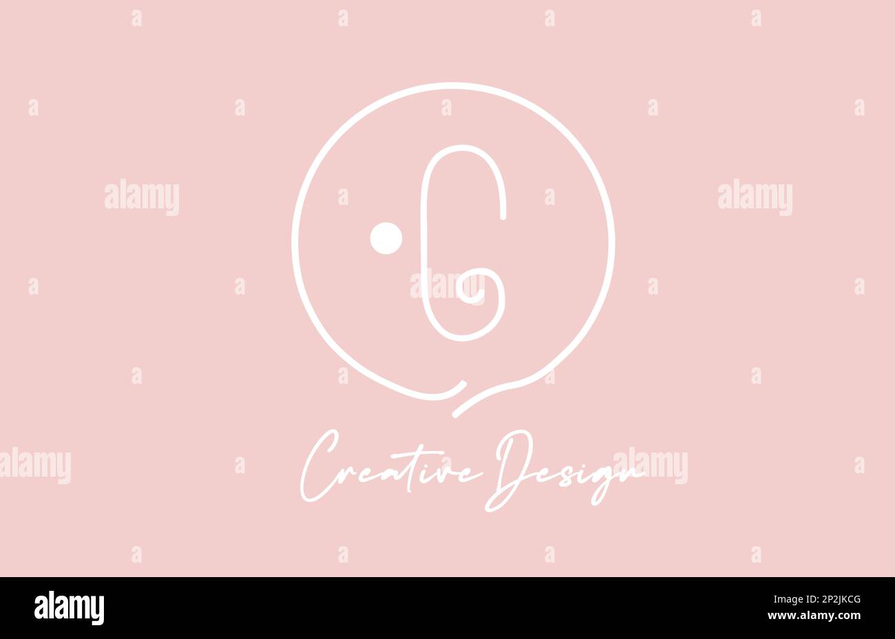 pink white G alphabet letter logo icon design with circle and vintage ...
