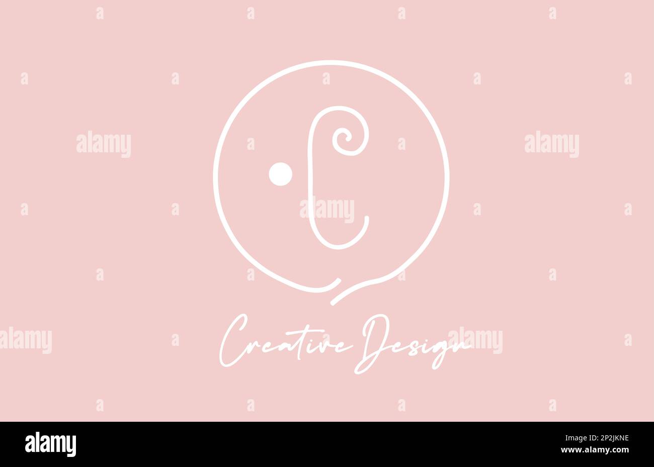 pink white C alphabet letter logo icon design with circle and vintage ...