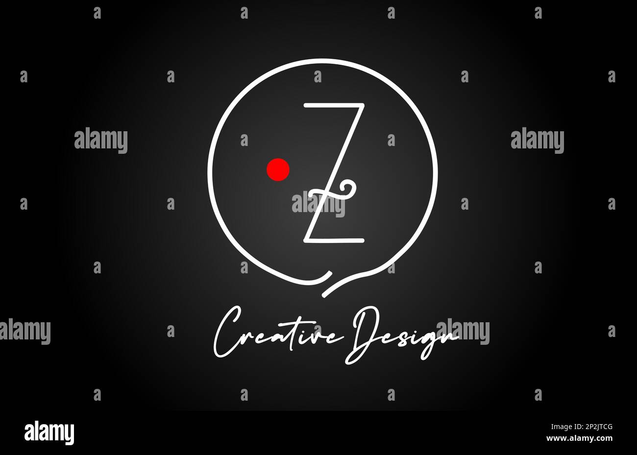 Z alphabet letter logo icon design with line red dot and vintage style ...