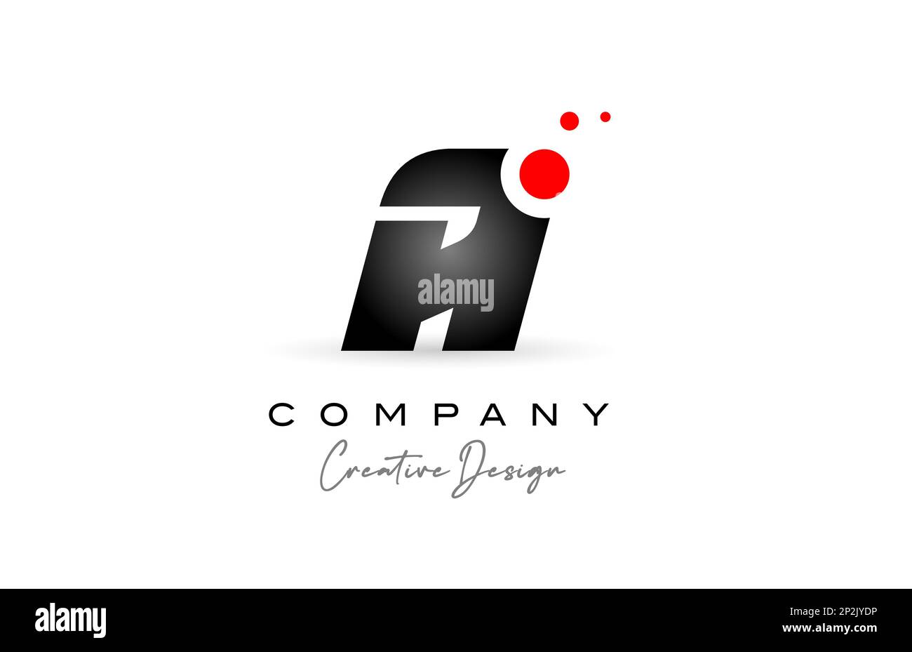 black and white A alphabet letter logo with red dot. Corporate creative ...