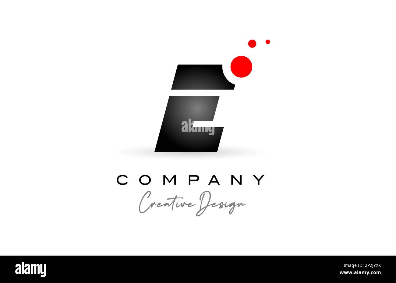 black and white E alphabet letter logo with red dot. Corporate creative ...