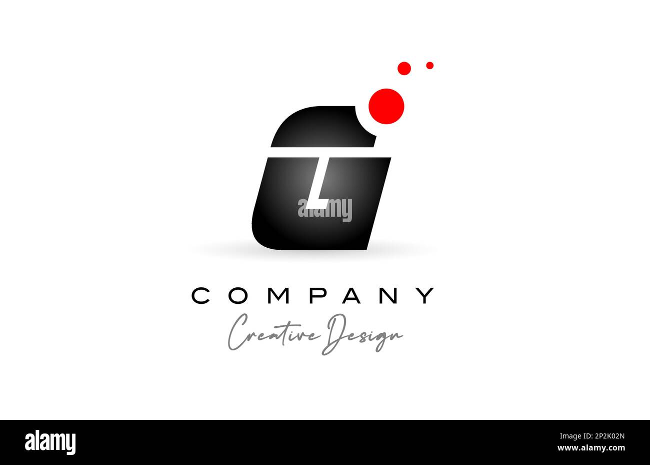 black and white G alphabet letter logo with red dot. Corporate creative ...