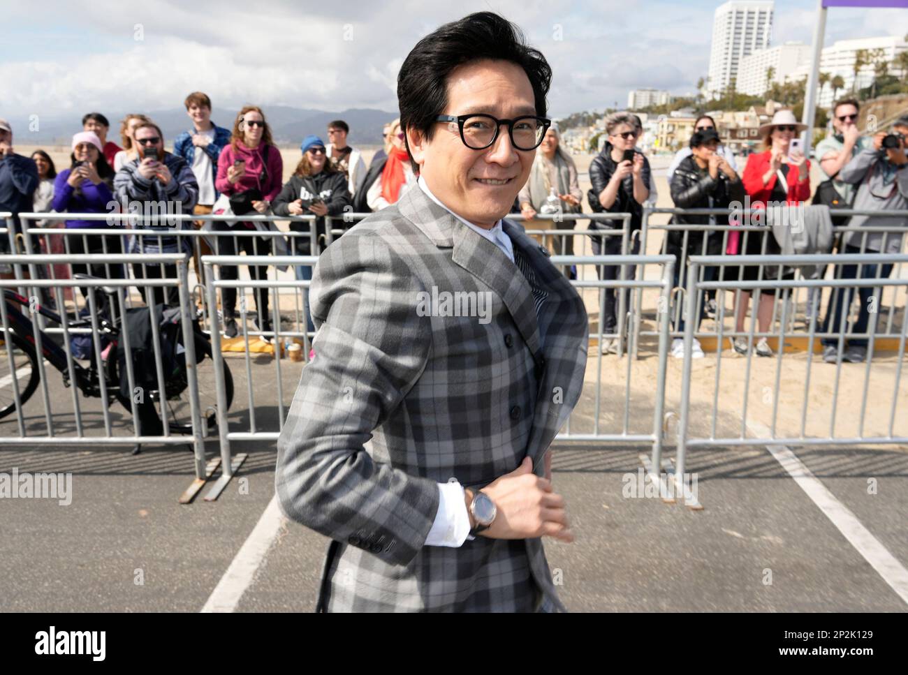 Ke Huy Quan arrives at the Film Independent Spirit Awards on Saturday ...