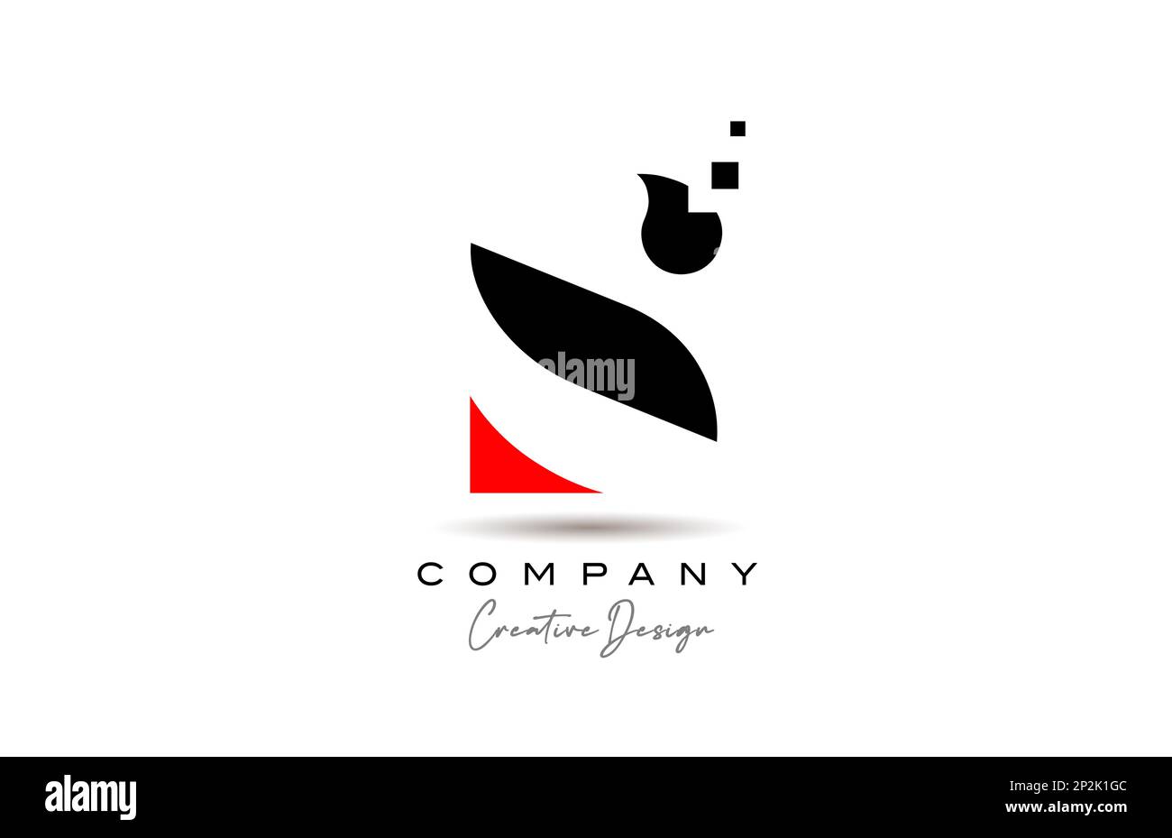 red black S alphabet letter logo icon design with dots. Creative ...