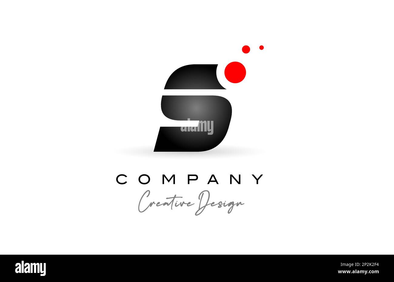 black and white S alphabet letter logo with red dot. Corporate creative ...