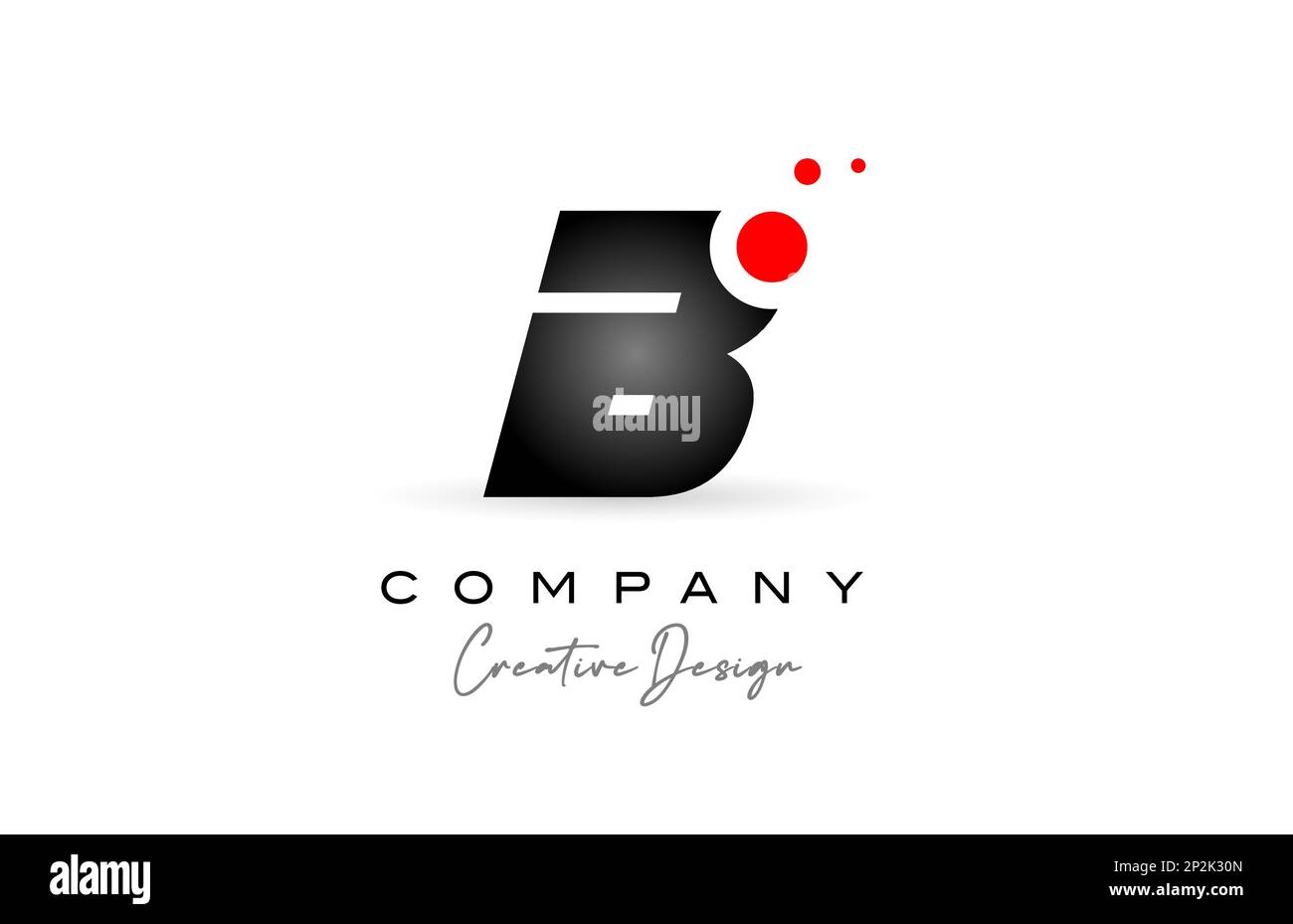black and white B alphabet letter logo with red dot. Corporate creative ...
