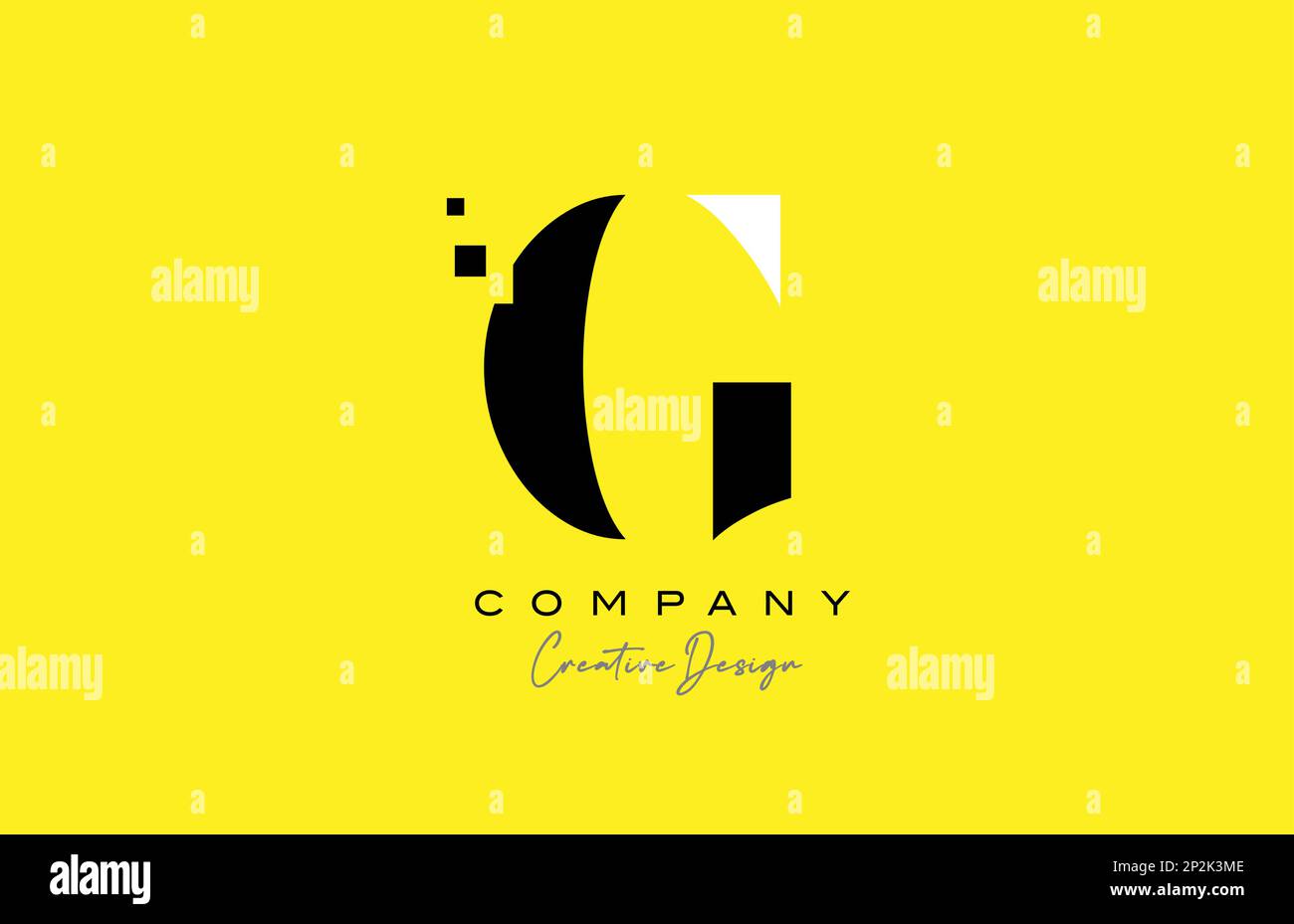 yellow black G alphabet letter logo icon design with dots. Creative ...