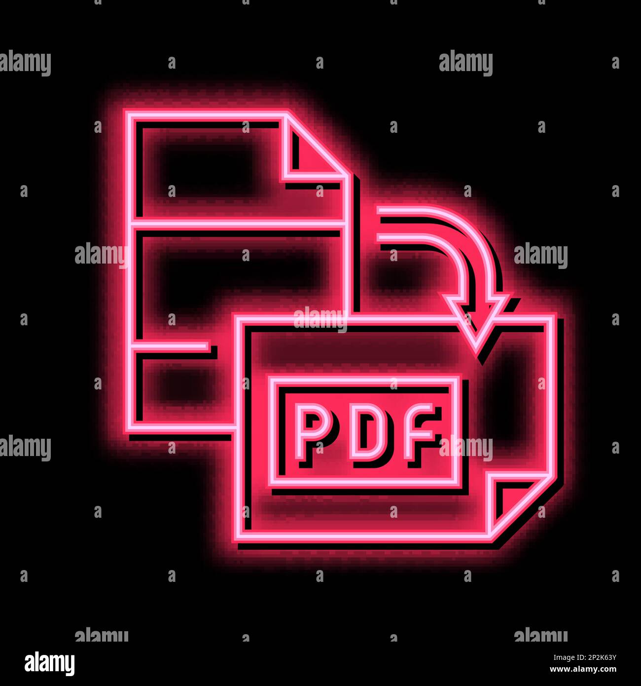 orientation pdf file neon glow icon illustration Stock Vector Image ...