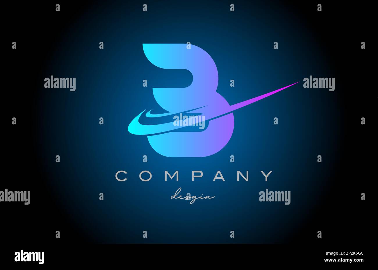 B pink blue alphabet letter logo with double swoosh. Corporate creative ...