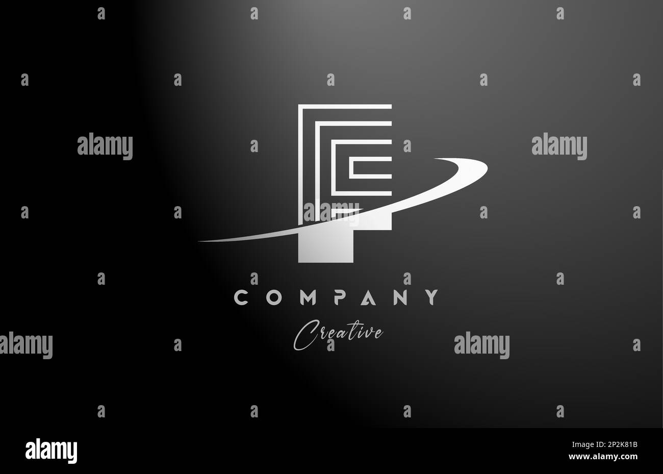 black white F alphabet letter logo icon design with swoosh. Creative ...