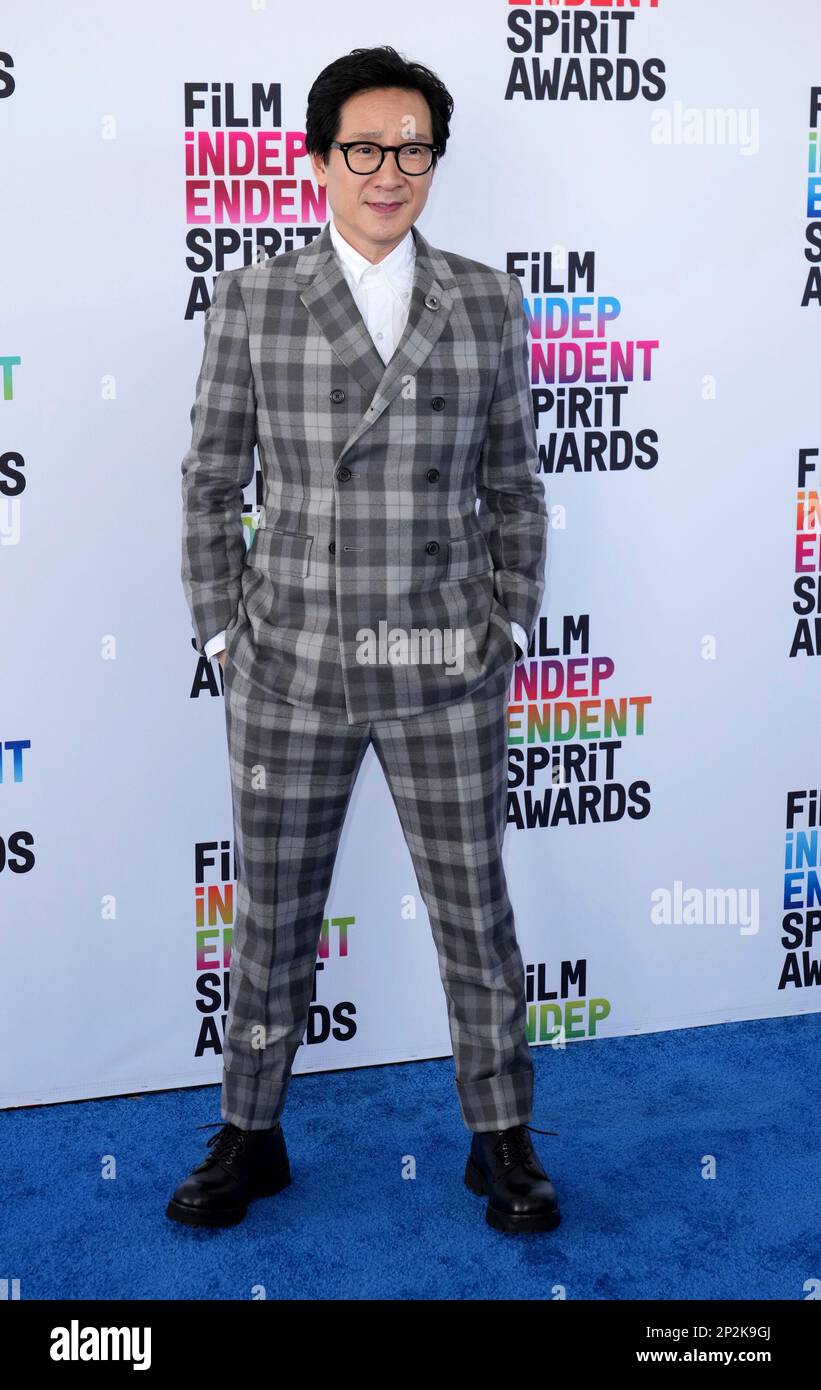 Ke Huy Quan arrives at the Film Independent Spirit Awards on Saturday ...