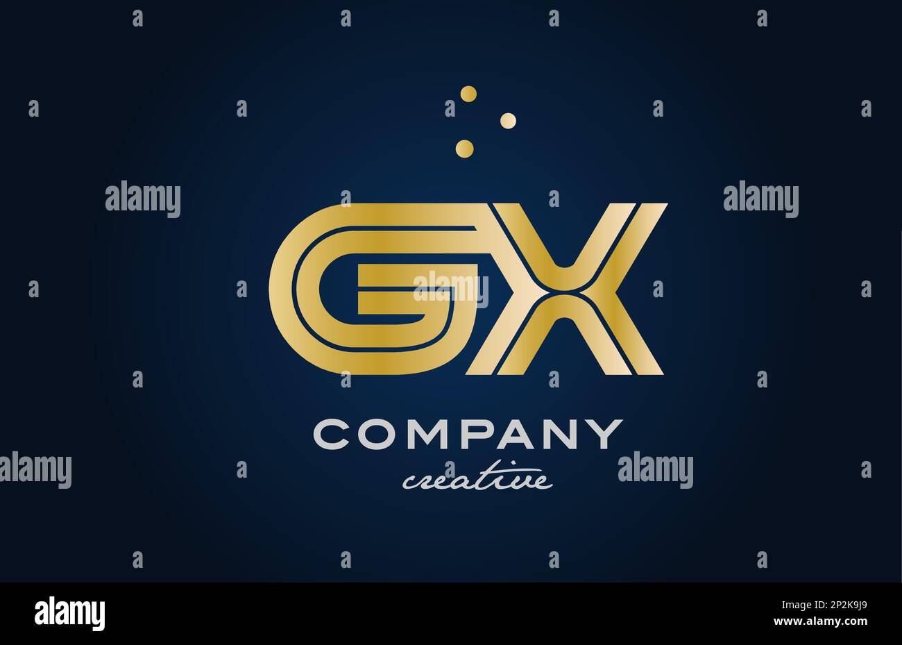 gold golden GX combination alphabet bold letter logo with dots. Joined ...
