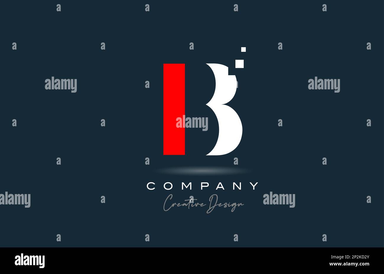 red white B alphabet letter logo icon design with dots. Creative ...