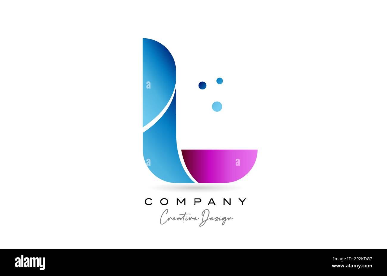 pink blue L alphabet letter logo icon design with gradient. Creative ...