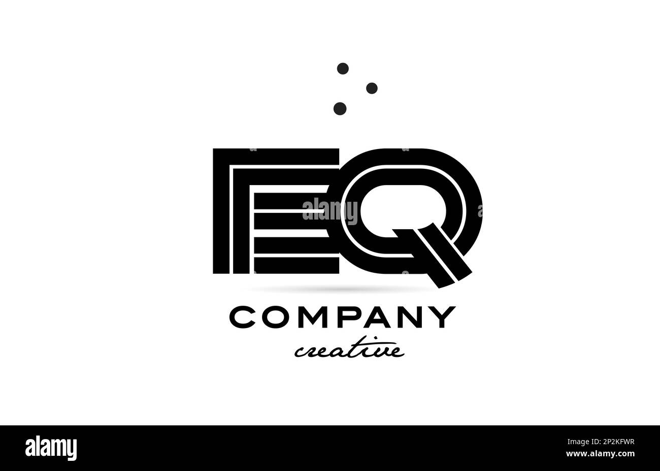 EQ black and white combination alphabet bold letter logo with dots ...