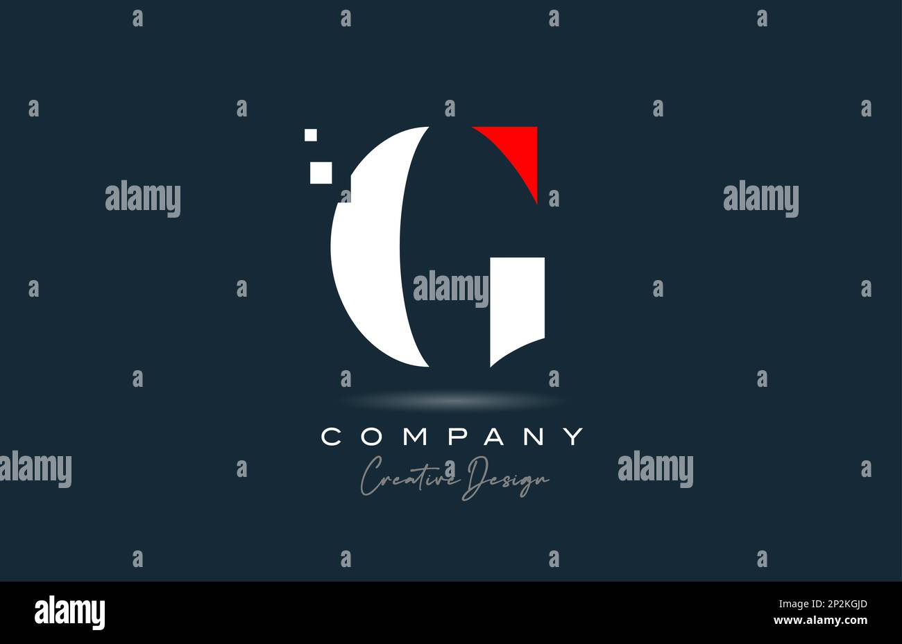 red white G alphabet letter logo icon design with dots. Creative ...