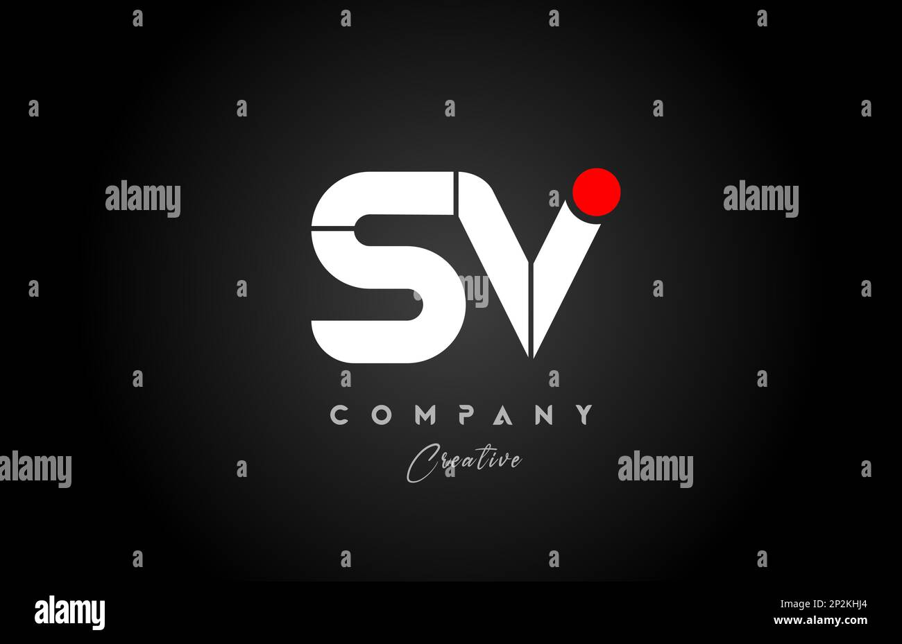 red white alphabet letter SV S V combination for company logo. Suitable ...