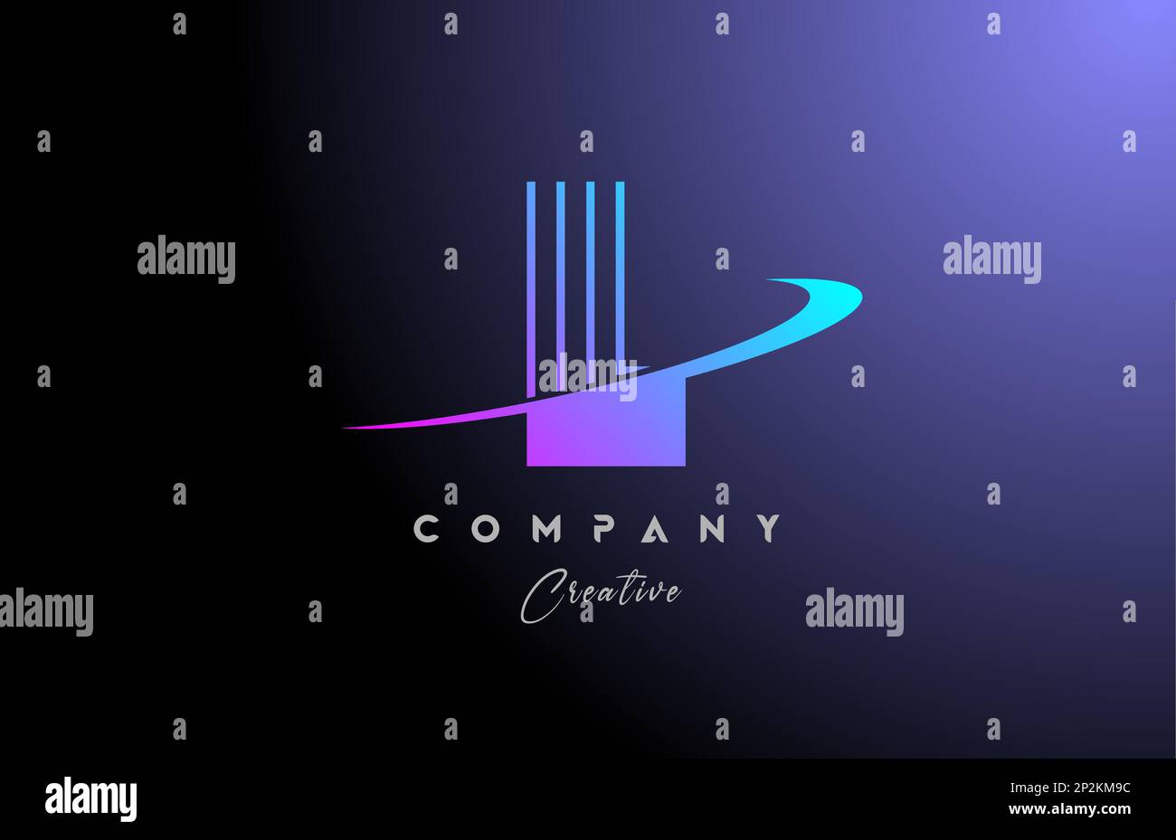 pink blue L alphabet letter logo icon design with swoosh. Creative line ...