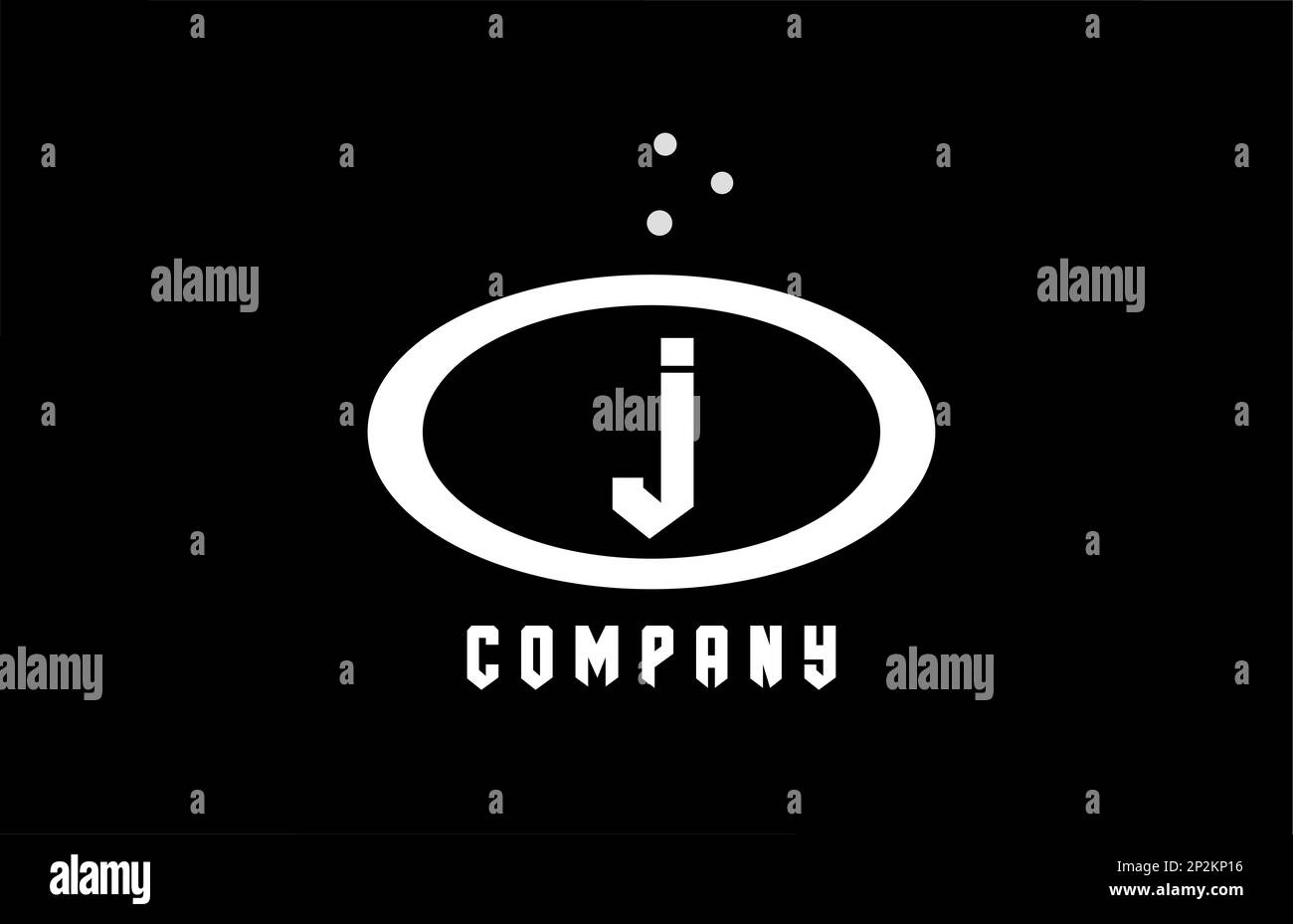J black and white ellipse alphabet bold letter logo with dots. Creative ...