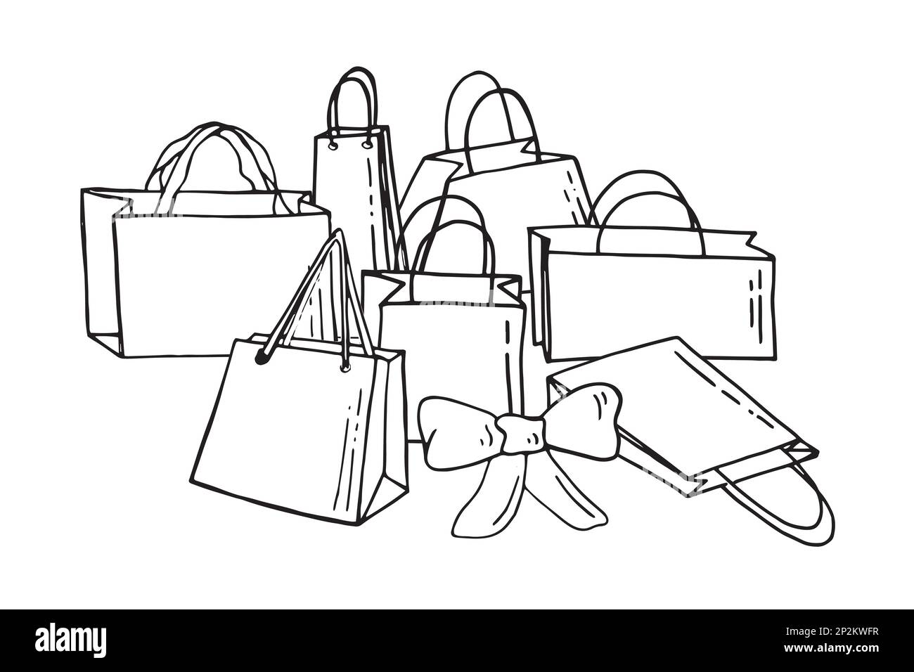 Vector Set of Black Doodle Shopping Bags Icons Stock Vector Image & Art