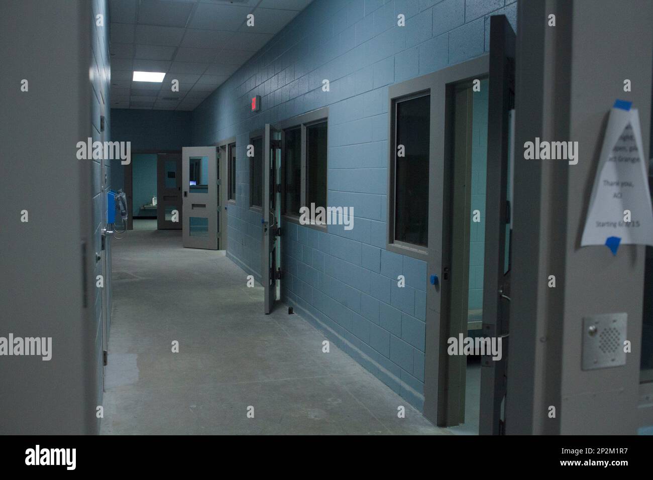 Holding cells inside the new Muskegon County Jail, which will be
