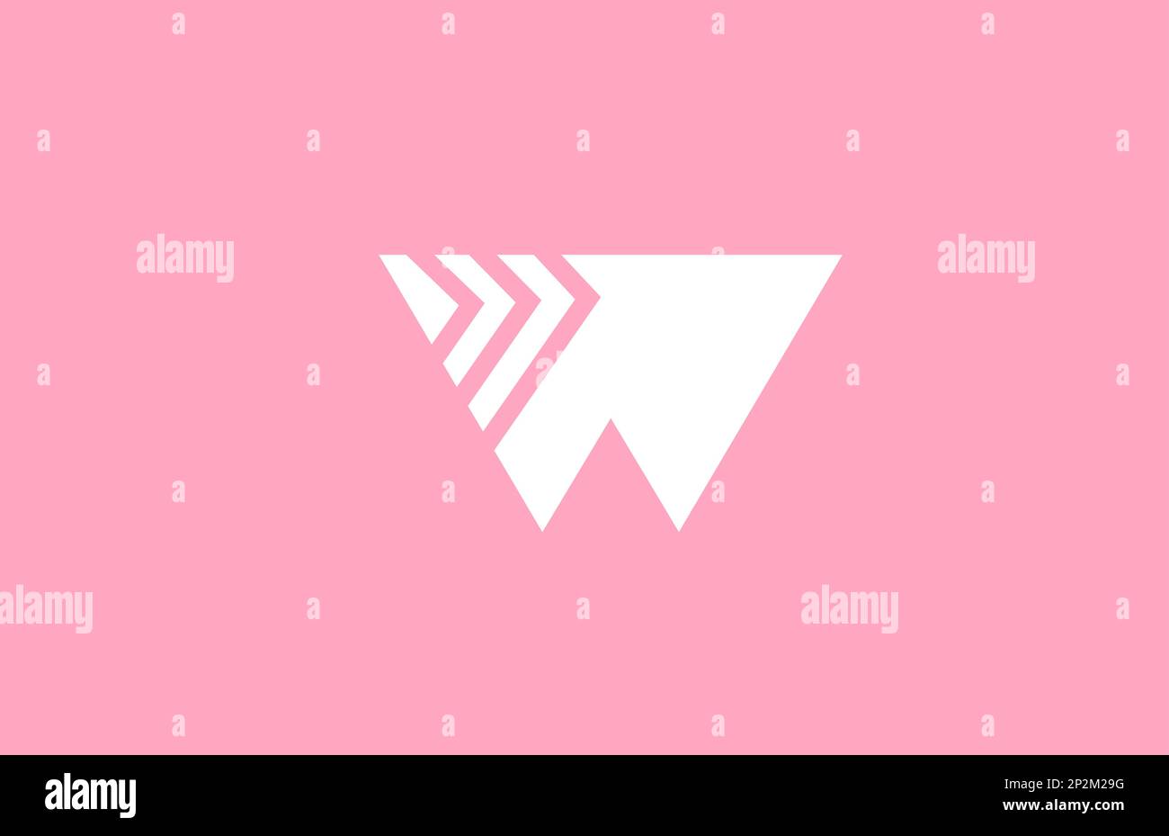 pink geometric W alphabet letter logo icon with line design. Creative ...