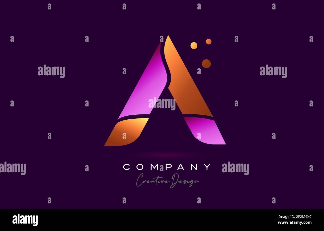 A pink yellow alphabet letter logo icon design. Creative template for ...