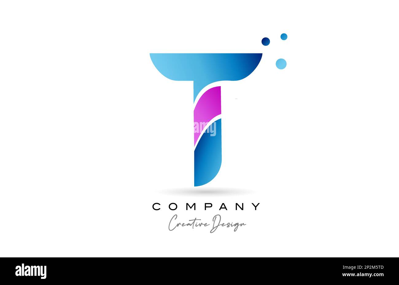 pink blue T alphabet letter logo icon design with gradient. Creative ...