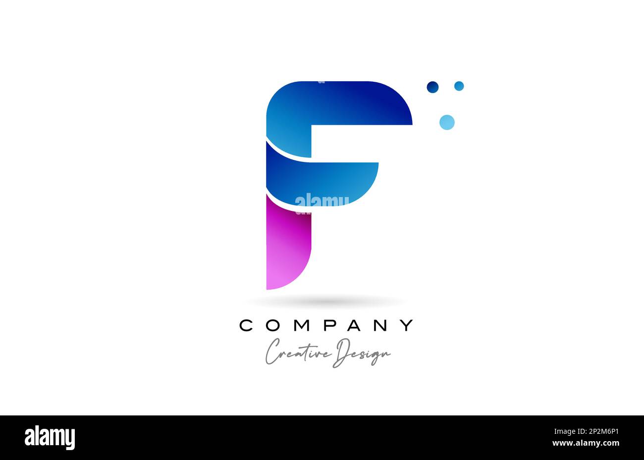 pink blue F alphabet letter logo icon design with gradient. Creative ...