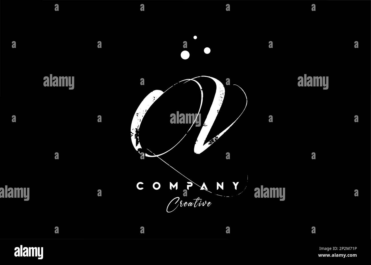 vintage QV alphabet letter logo icon combination design with dots ...