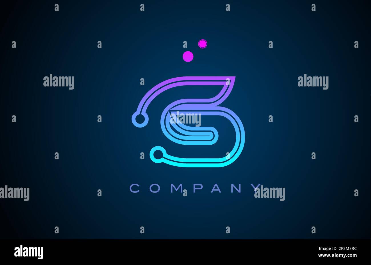 G alphabet letter logo icon design with pink blue color and dots ...