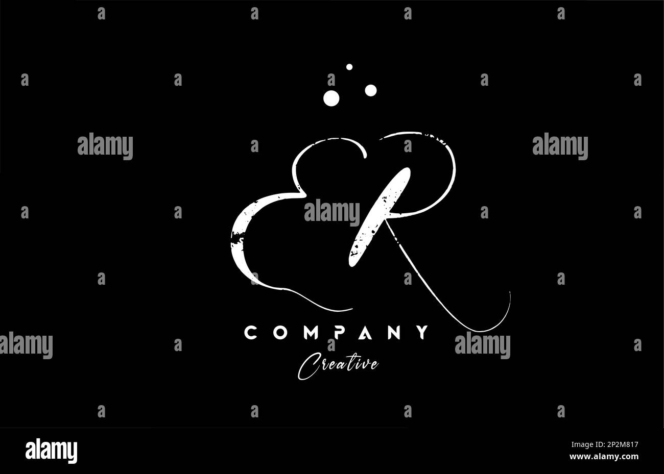 vintage ER alphabet letter logo icon combination design with dots. Creative hand written template for company and business Stock Vector