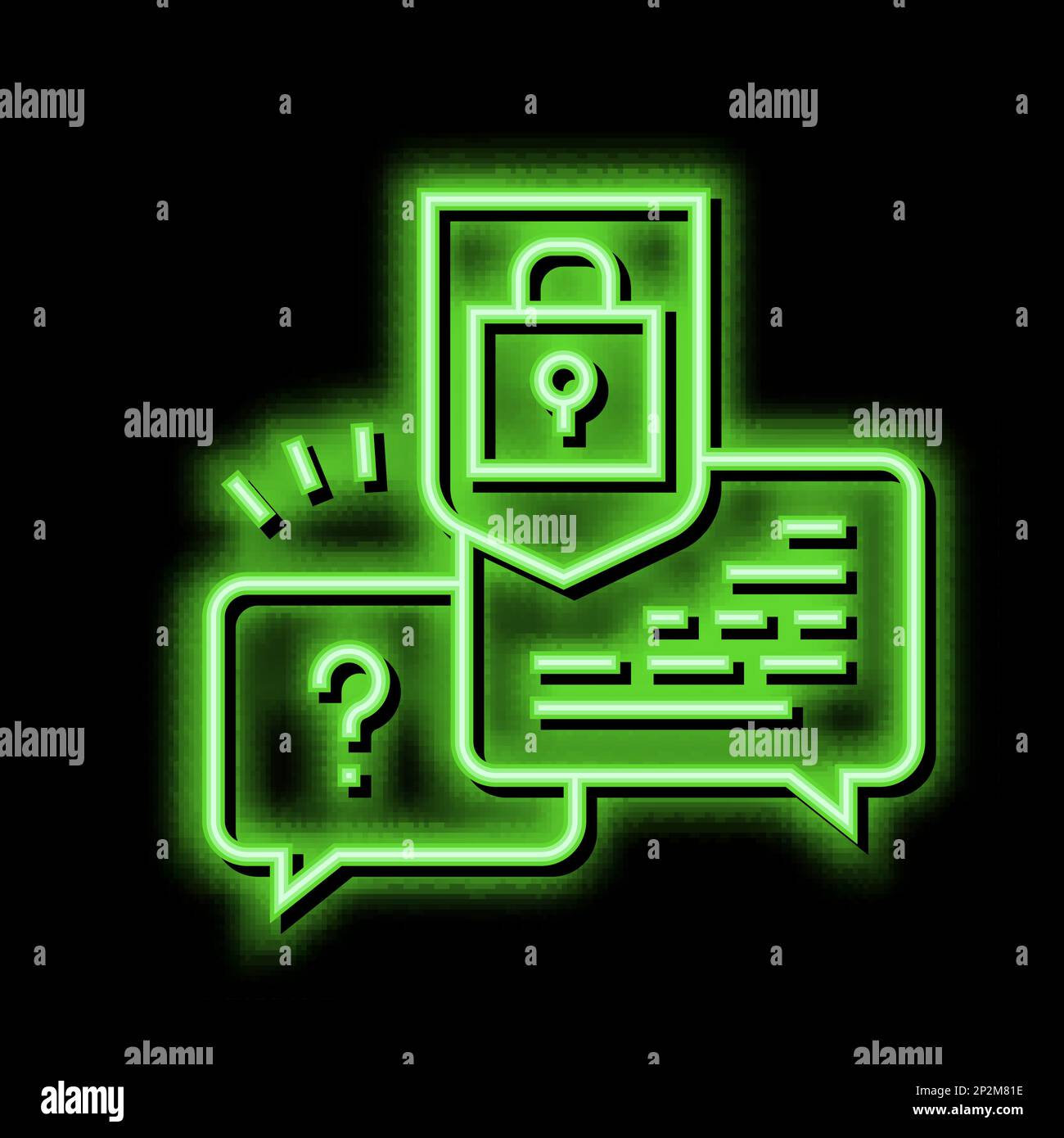 security consultation neon glow icon illustration Stock Vector Image ...